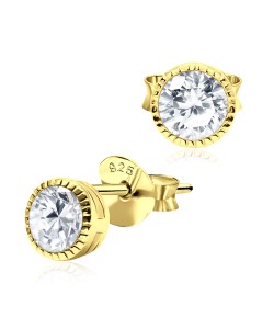 Gold Plated CZ Stone Stud Earring STS-2960-GP